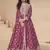 Pink embroidered chinon anarkali suit