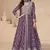 Purple embroidered chinon anarkali suit