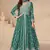 Green embroidered chinon anarkali suit