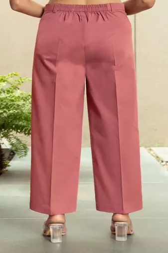 Mauve  cotton  formal pants