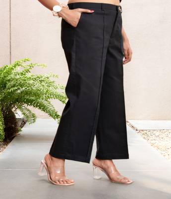 Black  cotton  formal pants 2
