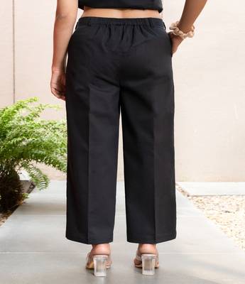 Black  cotton  formal pants 3