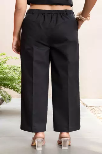 Black  cotton  formal pants
