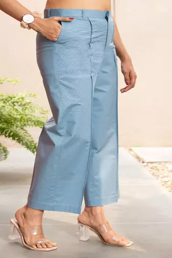 Light blue  cotton  formal pants