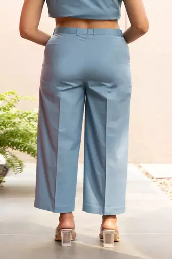 Light blue  cotton  formal pants