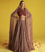 multicolor GEORGETTE hand Embroidered Lehenga