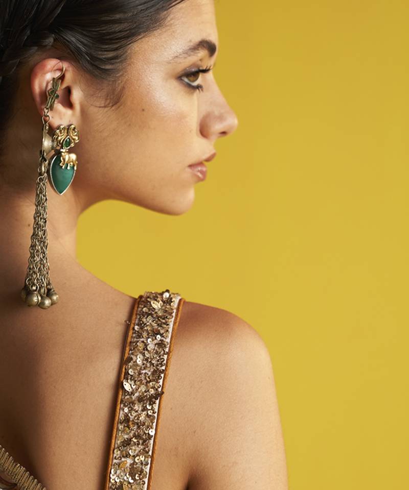 grey ORGANZA hand Embroidered Lehenga