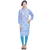 Chinese Collar Blue Sexy Cotton Kurti