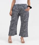 Abstract printed black broad fit cotton  pant