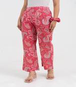 Pink paisley printed cotton  pant