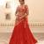 Orange Chiffon Plain Lehenga With Embroidered Blouse