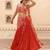 Orange Chiffon Plain Lehenga With Embroidered Blouse