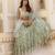 Sky Blue Floral Printed Chiffon Lehenga With Embroidered Blouse