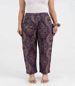 Purple paisley printed cotton  pant