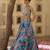 Blue Floral Printed Chiffon Lehenga With Embroidered Blouse