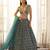 Teal Green Chiffon Embroidered Lehenga