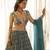 Teal Green Chiffon Embroidered Lehenga