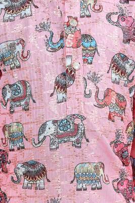 Boys cotton silk crochet animal printed kurta & dhoti set 5