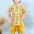 Boys cotton silk crochet animal printed kurta & dhoti set