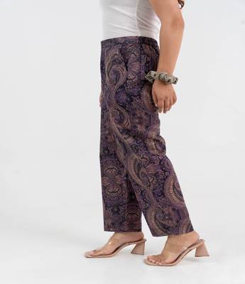 Purple paisley printed cotton  pant 2