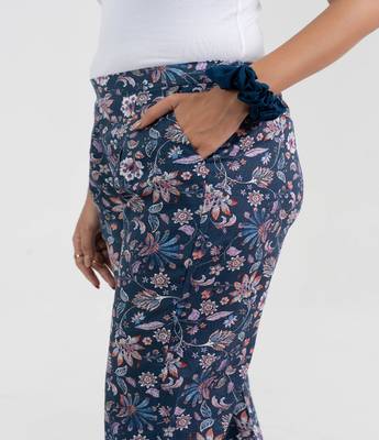 Blue floral printed cotton  pant 4