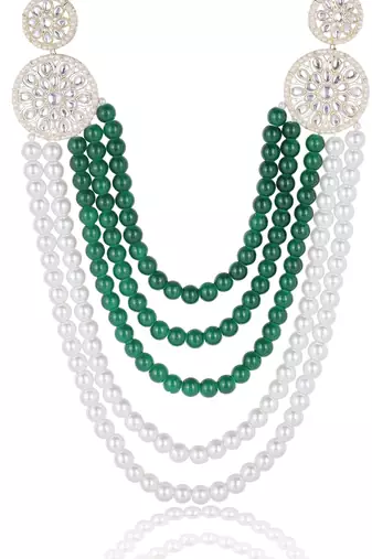 Pearl-beaded dulha moti mala haar necklace