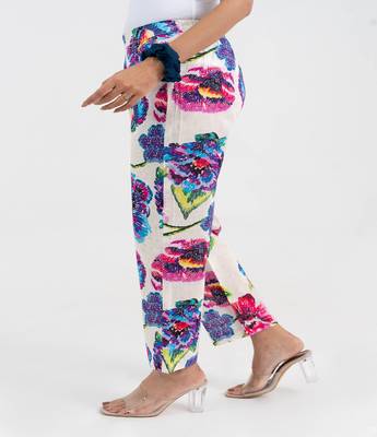Abstract floral printed cotton  pant 3