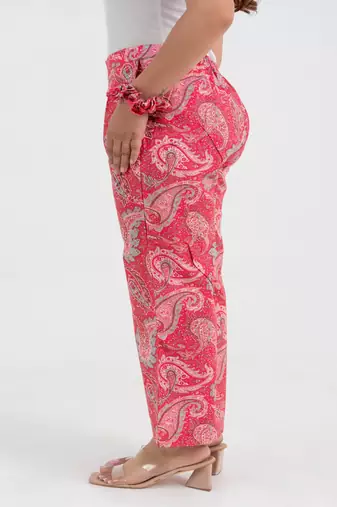 Pink paisley printed cotton  pant