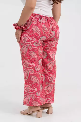 Pink paisley printed cotton  pant