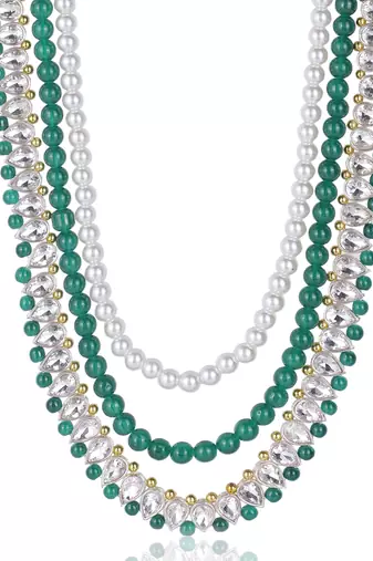 Layered moti necklace