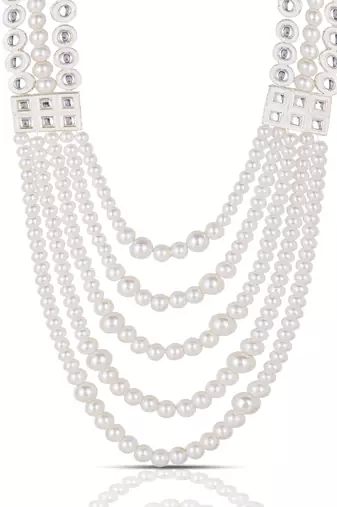 Pearl-beaded dulha moti mala haar necklace
