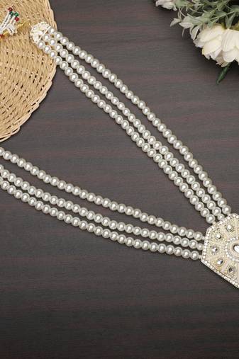 Pearl-beaded dulha moti mala haar necklace