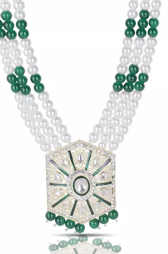 Pearl-beaded dulha moti mala haar necklace