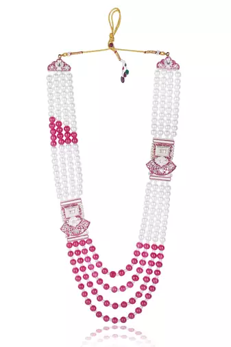 Pearl-beaded dulha moti mala haar necklace