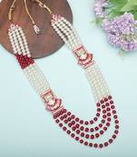 Premium Beaded Groom Mala with Elegant Brooch
