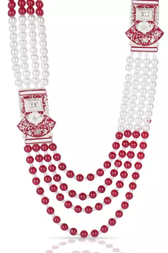 Premium Beaded Groom Mala with Elegant Brooch