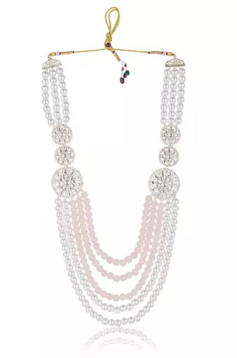 Pearl-beaded dulha moti mala haar necklace