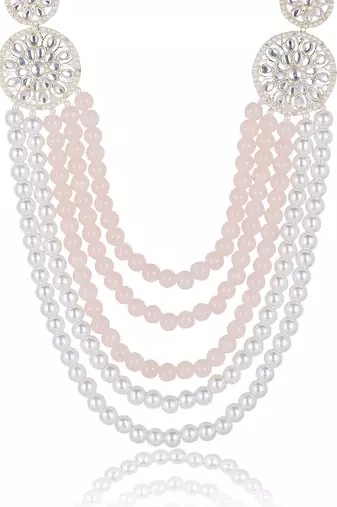 Pearl-beaded dulha moti mala haar necklace