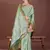 Green zari woven silk blend saree