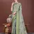 Dark green zari woven silk blend saree