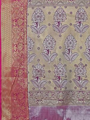 Wine zari woven silk blend saree 6