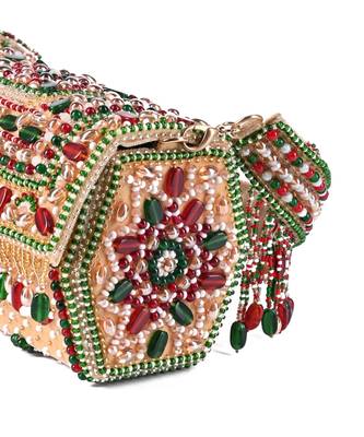 Noor multi-colour suede embellished hand bag 2