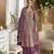 peplum style purple georgette suit set for women 