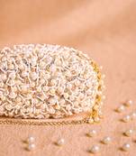 Chloe ivory suede pearl clutch