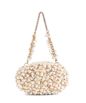 Chloe ivory suede pearl clutch 3