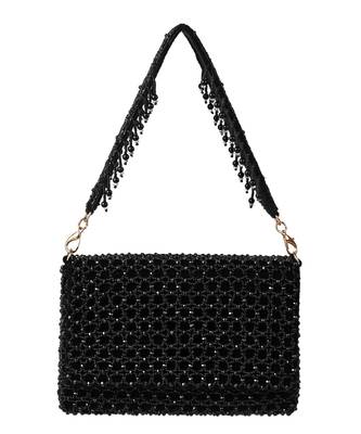 Cathy black suede handcrafted clutch 1