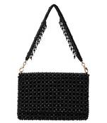 Cathy black suede handcrafted clutch