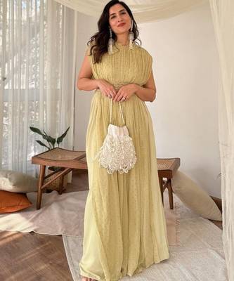 Farah ivory suede pearl potli 4
