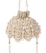 Farah gold suede pearl potli