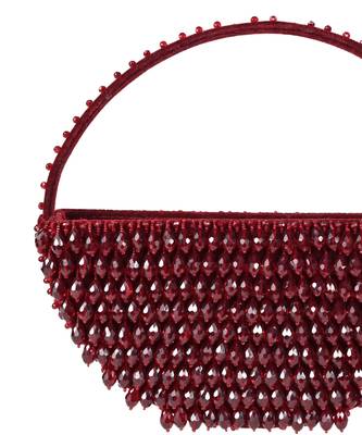 Clara maroon suede embellished hand bag 2